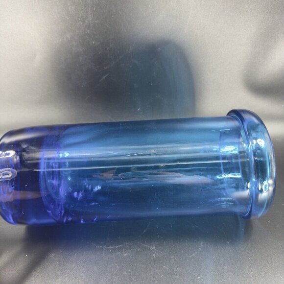 Blenko Joel Myers Roll Top Vase Cylinder Cobalt Blue Manganese 365nm Green UV - Picture 12 of 14